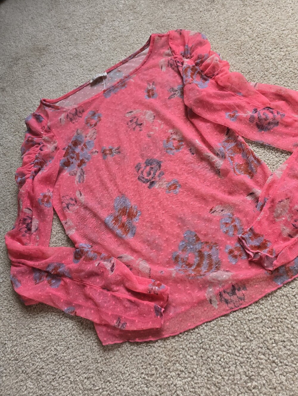 Free People Lady Lux Printed Layering Top Intimately Line Womens Size Small - Picture 2 of 8
